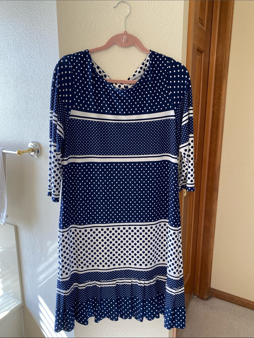 Navy & White Polka Dot Shift Dress